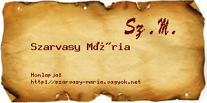 Szarvasy Mária névjegykártya